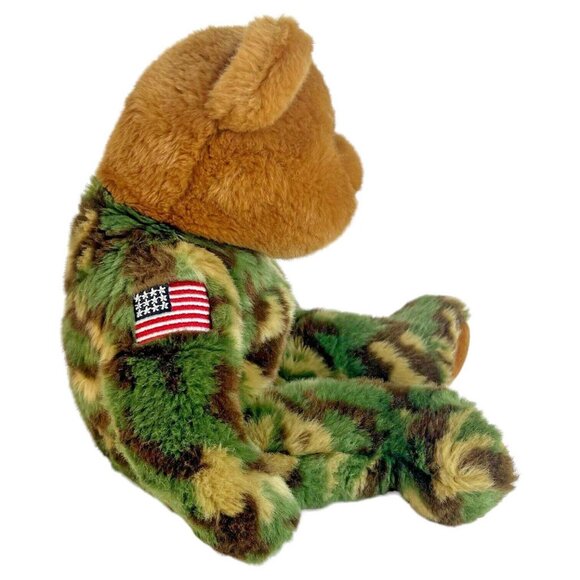 TY Hero the Camouflaged Bear Beanie Buddy US Flag Patriotic Stuffed Animal Toy - Picture 4 of 9